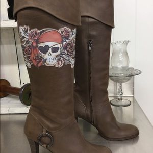 Isabella Fiore Me Hearty Leather Boots sz 7